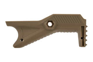 The Strike Industries Cobra Tactical Fore Grip is made from flat dark earth polymer